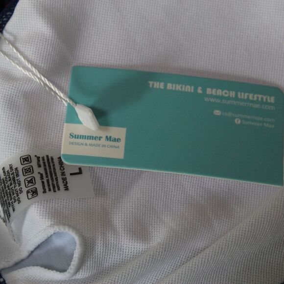 Summer Mae Bikini Beach lifestyle swim dress w boy shorts large navy floral - Picture 3 of 12